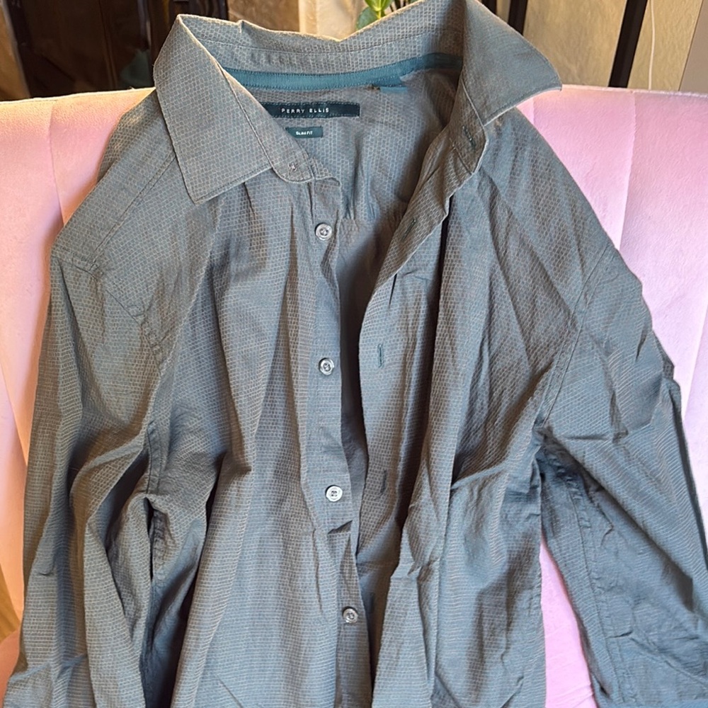 Perry Ellis Brown Slim Fit Shirt